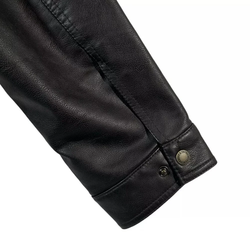 Levi’s Men's Faux Leather Trucker Jacket Size‎ XXL Dark Brown Warm Sherpa Lining